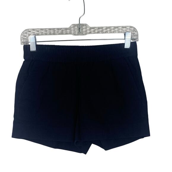 J. Crew Navy Blue 3" Inseam Elastic Waist Cotton Shorts  Size 00 - Picture 1 of 9